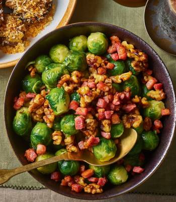 Brussels sprouts with pancetta and walnuts