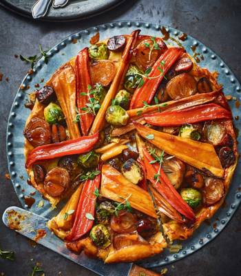 Christmas veggie tarte tatin
