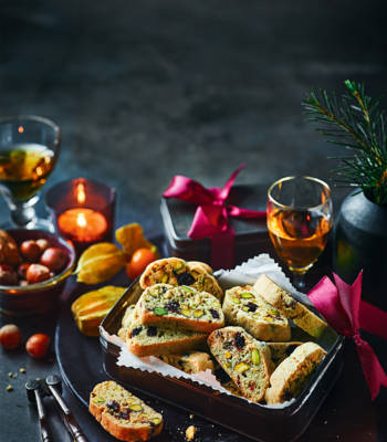 Pistachio, cranberry and orange biscotti