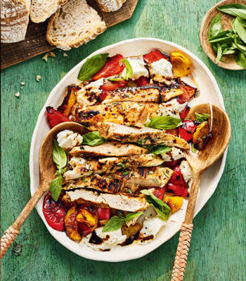 Balsamic chicken with pepper Caprese