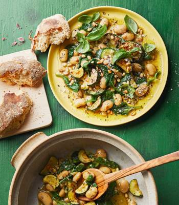 Creamy courgette and butter bean braise