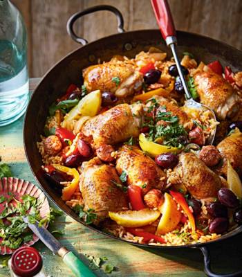 Spanish-style chicken and rice one-pot