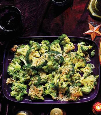 Crispy smashed broccoli with parmesan