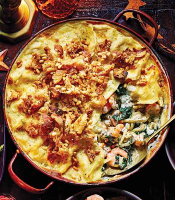 Prawn and prosecco lasagne