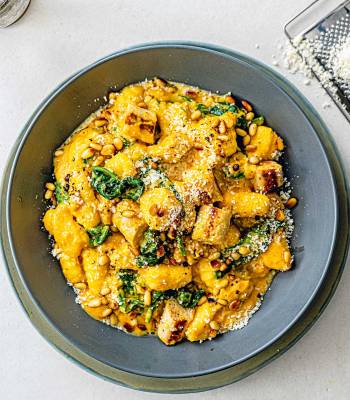 Squash gnocchi with chicken sausage