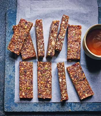 Date, tahini and Brazil nut bars
