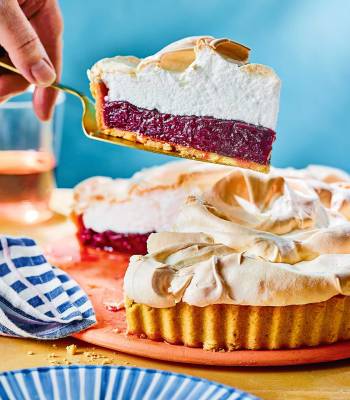Blackberry, lemon and thyme meringue pie