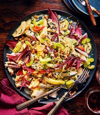 Chicory, walnut and roquefort salad
