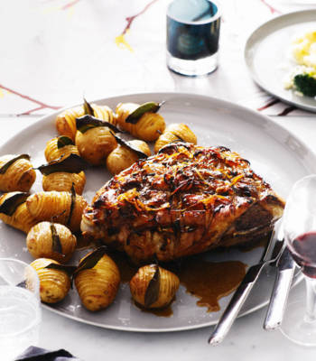 Cumberland-glazed roast lamb shoulder