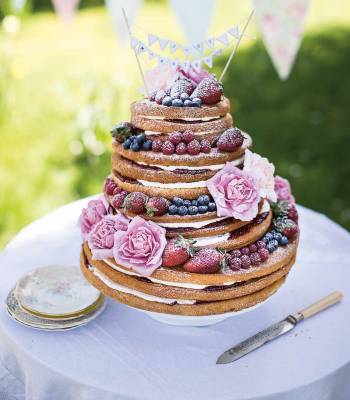 ‘Naked’ Victoria sponge wedding cake