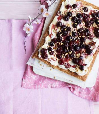 Quick cherry, ricotta and honey tart