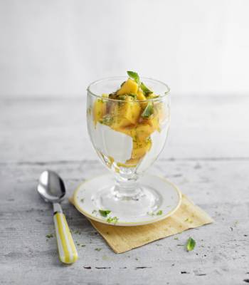 Mango, lime and passion fruit parfaits