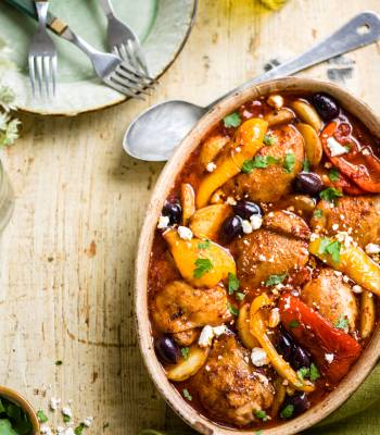 Greek-style chicken and olive stew