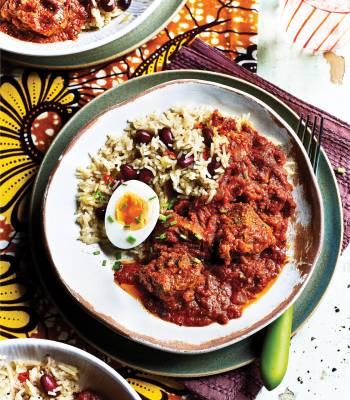 Waakye lamb stew