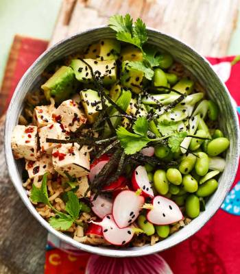 Hawaiian poke with tofu and avocado
