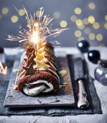 Baileys and chocolate roulade 