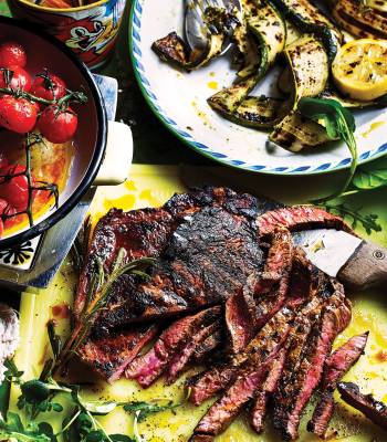 Coffee and rum-marinated steaks