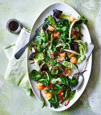 Asian melon salad with zingy lime dressing