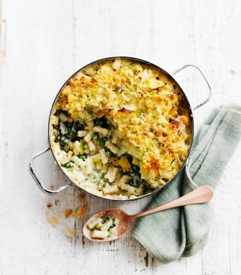 Green vegetables mac 'n' cheese