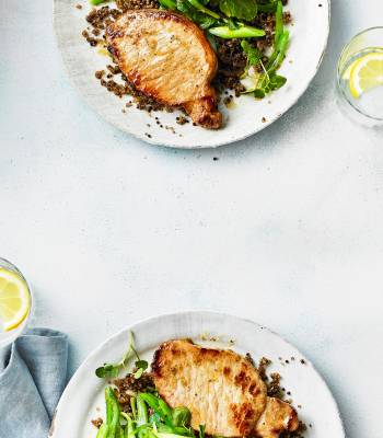 Honey and lemon pork with grains 