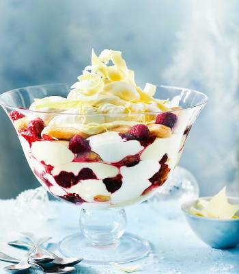 White chocolate, raspberry and limoncello trifle