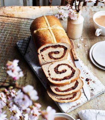 Hot cross bun cinnamon swirl loaf