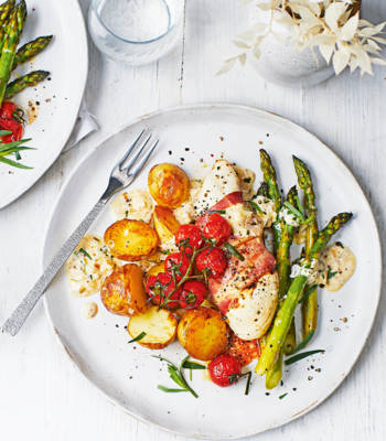 Quick roast chicken with tarragon sauce