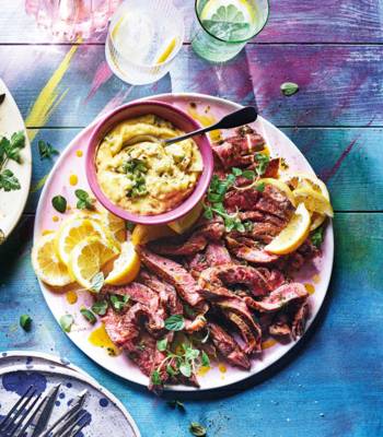 Ribeye with burnt spring onion aioli