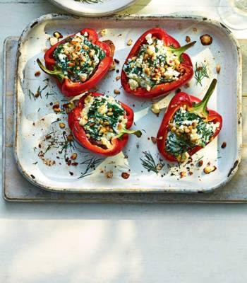 Spanakopita-stuffed peppers