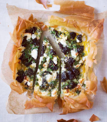 Sponsored: Crispy filo, feta and Clonakilty Blackpudding tart  