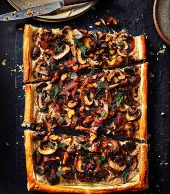 Chestnut and mushroom tart