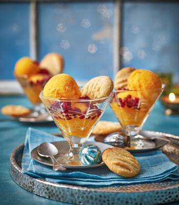 Gin drenched clementine sorbet