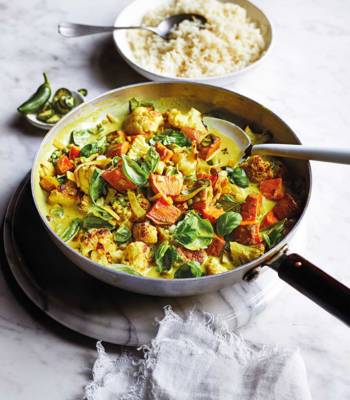 Coconut cauli and sweet potato curry
