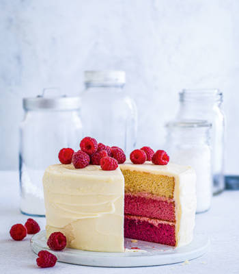 Pink lemonade ombré cake