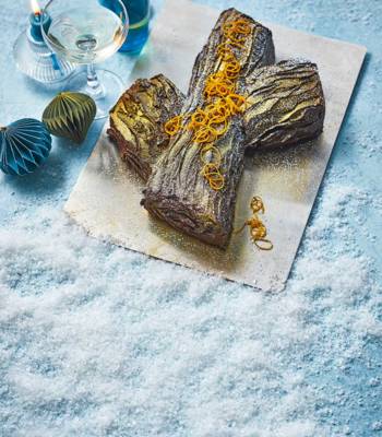 Chocolate orange yule log