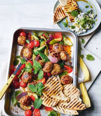 Greek-style lamb traybake 
