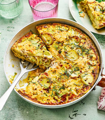 Jersey Royal and crab frittata