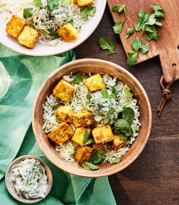 Turmeric tofu with zingy lime rice