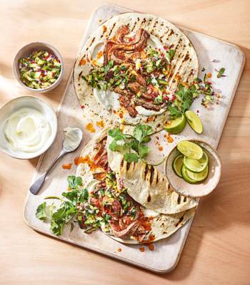 Chipotle steak tacos with cucumber salsa