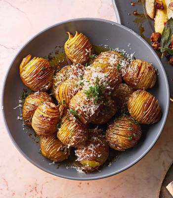 Hasselback potatoes with marmite butter