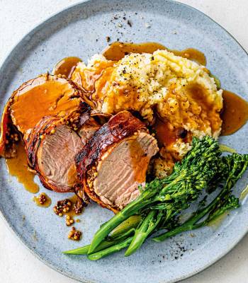 Pancetta pork with celeriac mash