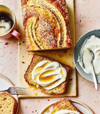 Miso banana bread with sesame sugar