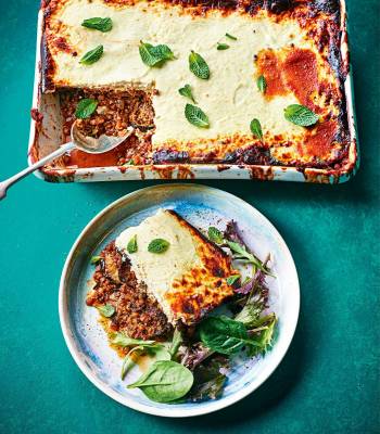 Turkey and lentil moussaka