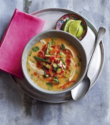 Gently spiced chicken soup