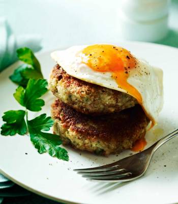 Ham and potato hash cakes