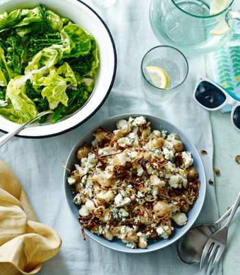 Smashed Anya, blue cheese and crispy shallot salad