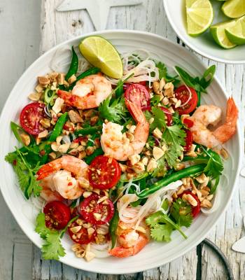 Thai prawn rice noodle salad