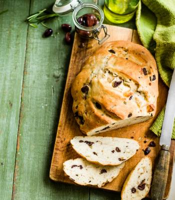 Olive, halloumi and rosemary bread
