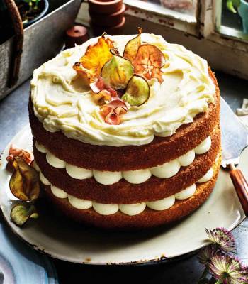 White chocolate almond layer cake 