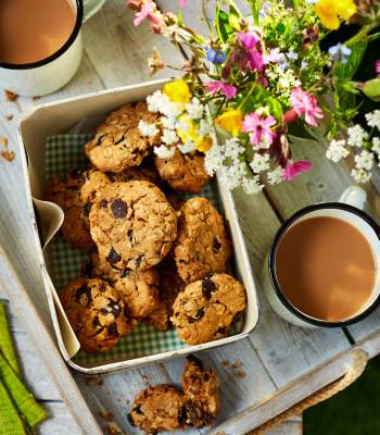 Chocolate peanut flapjack cookies